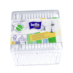 Bella Cotton papierowe patyczki w pudełku kwadratowym, 200 sztuk