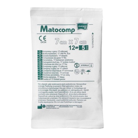 17-nitkowe jałowe kompresy z gazy Matocomp