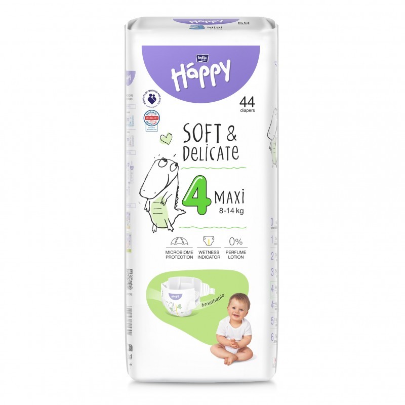 Pieluszki Bella Happy 4 Maxi 8-14 kg, 44 szt.