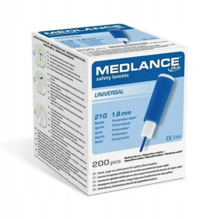 Nakłuwacze jednorazowe MEDLANCE PLUS 1.8mm, 200 szt