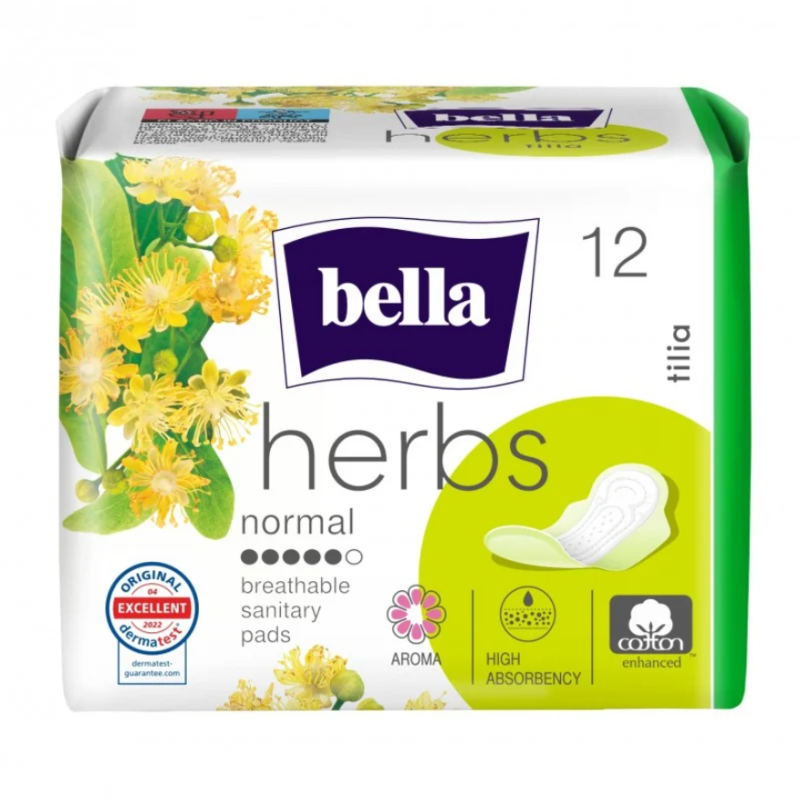 Podpaski higieniczne Bella Herbs z kwiatem lipy, 12 sztuk