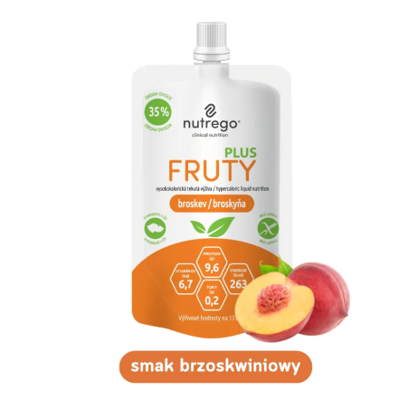 Nutrego Fruty Plus uzupełnienie diety, brzoskwinia, 175 ml