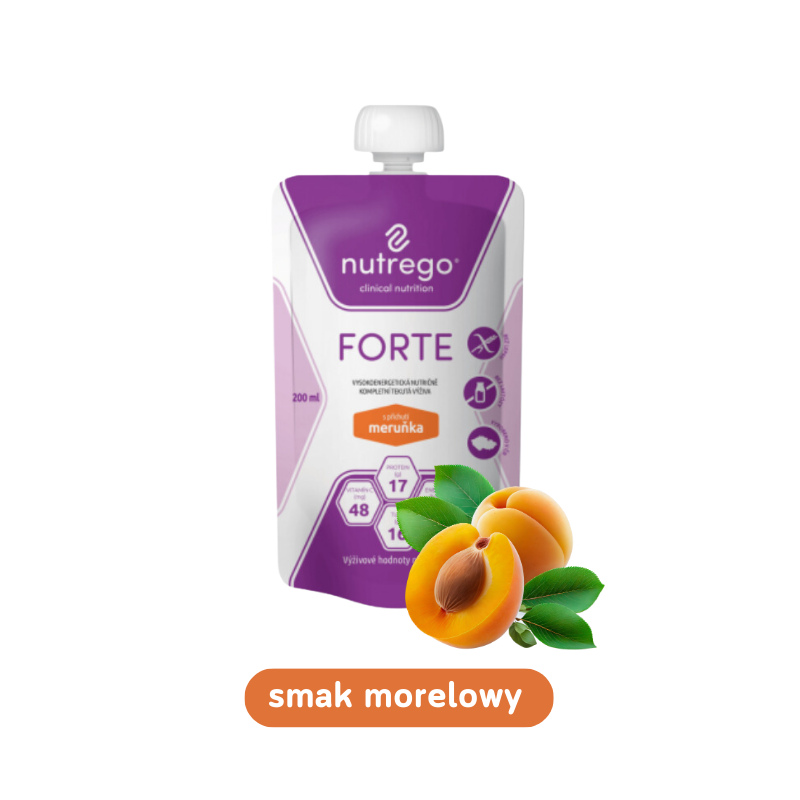 Nutrego Forte Dieta wysokokaloryczna, wysokobiałkowa, morela, 200 ml