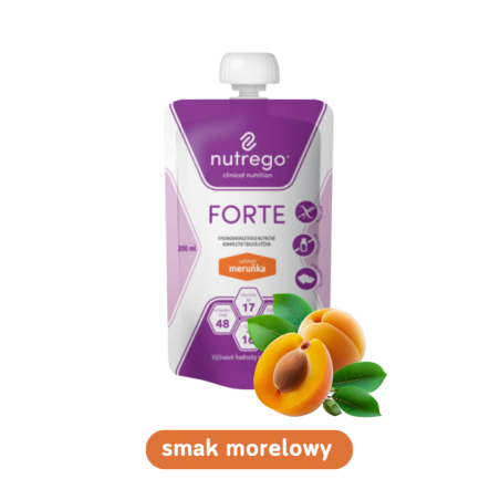 Nutrego Forte Dieta wysokokaloryczna, wysokobiałkowa, morela, 200 ml