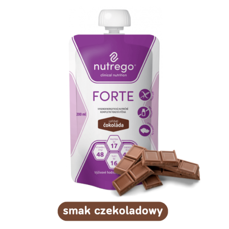 Nutrego Forte Dieta wysokokaloryczna, wysokobiałkowa, czekolada, 200 ml