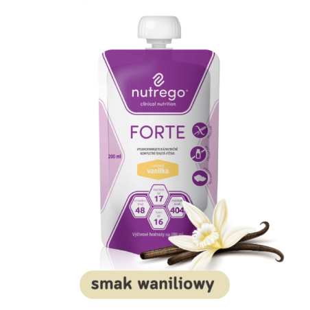 Nutrego Forte Dieta wysokokaloryczna, wysokobiałkowa, wanillia, 200 ml