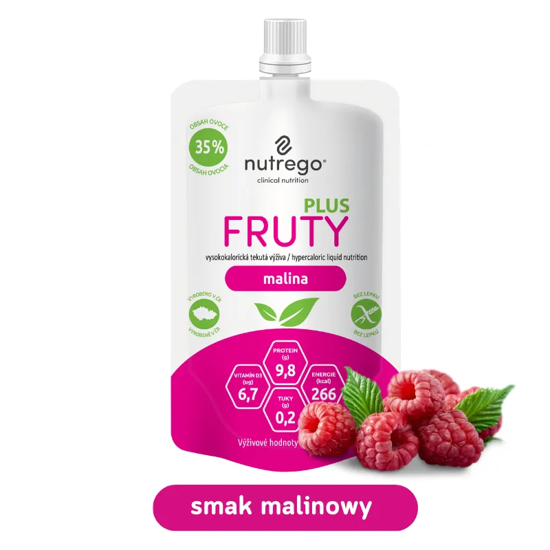 Nutrego Fruty Plus uzupełnienie diety, malina, 175 ml