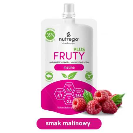 Nutrego Fruty Plus uzupełnienie diety, malina, 175 ml