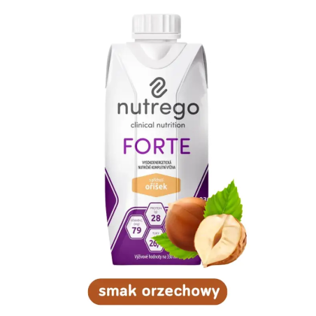 Nutrego Forte Dieta wysokokaloryczna, wysokobiałkowa, orzechowa, 330 ml