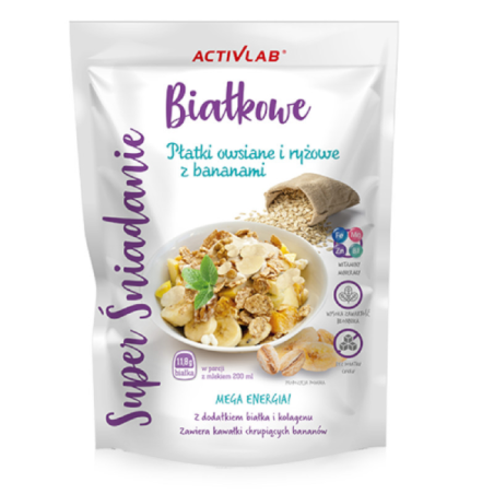 ACTIVLAB Płatki owsiane i ryżowe z bananami, 300 g