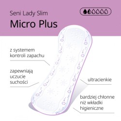 Wkładki urologiczne dla kobiet Seni Lady Slim Micro Plus, 20 sztuk