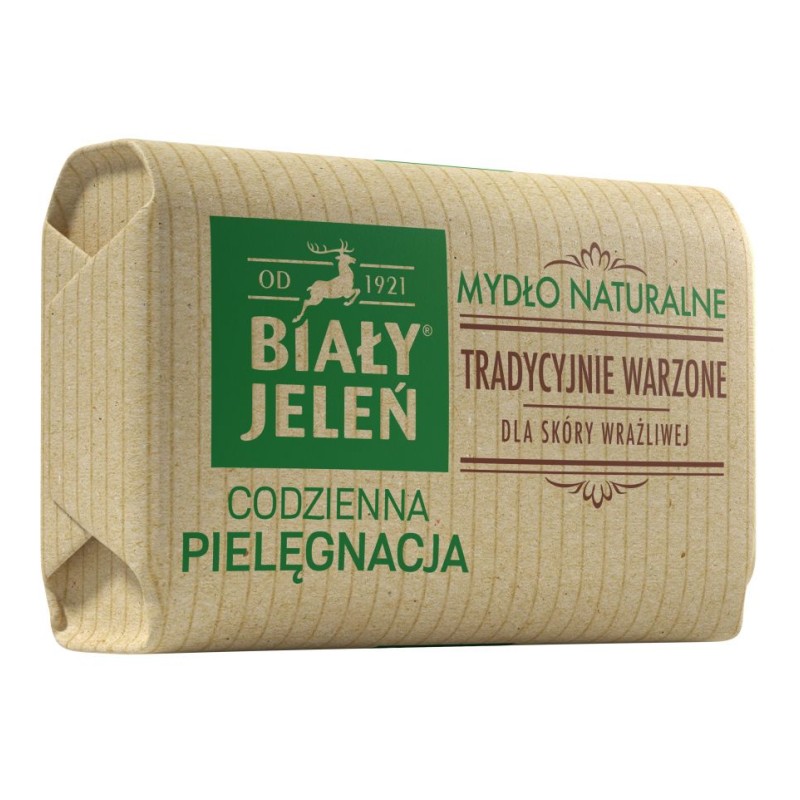 Biały Jeleń Mydło z lnem Premium w kostce, 100 G