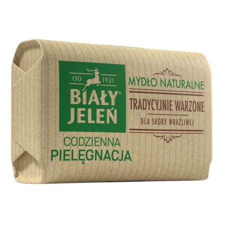 Biały Jeleń Mydło z lnem Premium w kostce, 100 G