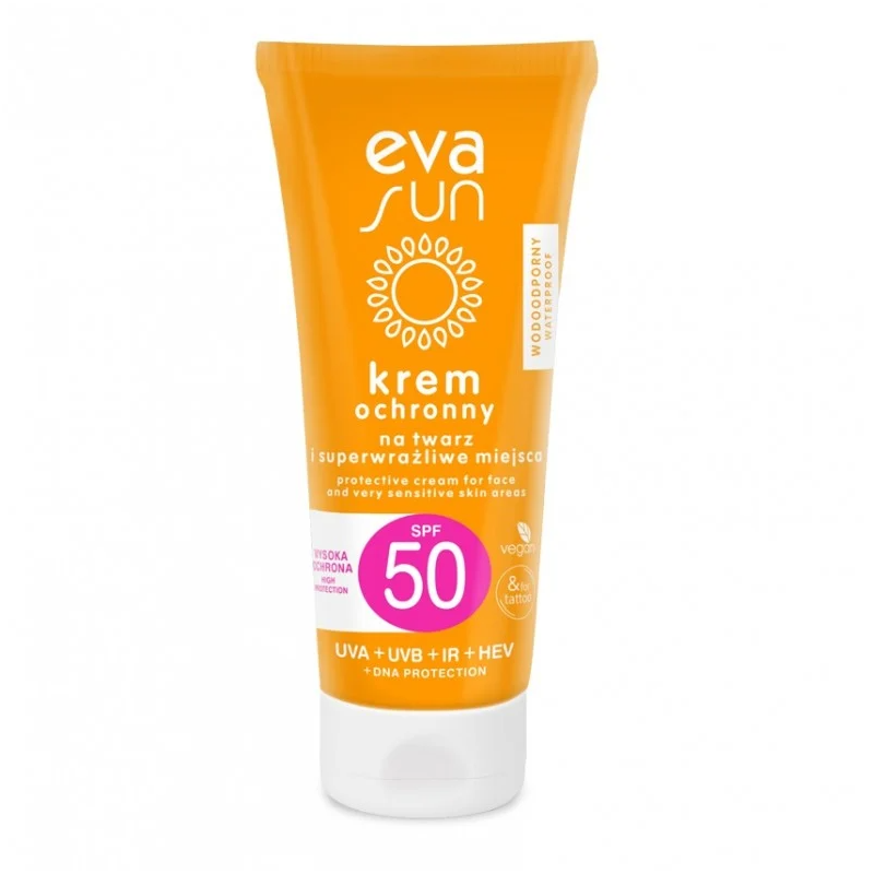Krem ochronny na twarz i superwrażliwe miejsca SPF 50 Eva Sun 50 ml