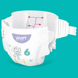 Pieluszki Bella Happy 6 Junior Extra z dynamicznymi kanałami 15+kg