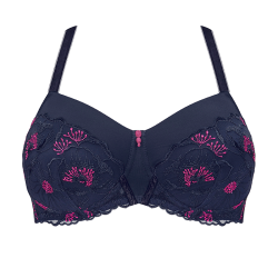 Delila SBP - miękki usztywniany biustonosz AMOENA - niebieski/magenta