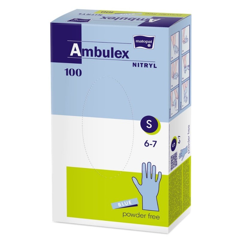 Rękawiczki nitrylowe jednorazowe Ambulex Nitryl niebieskie 100 szt.